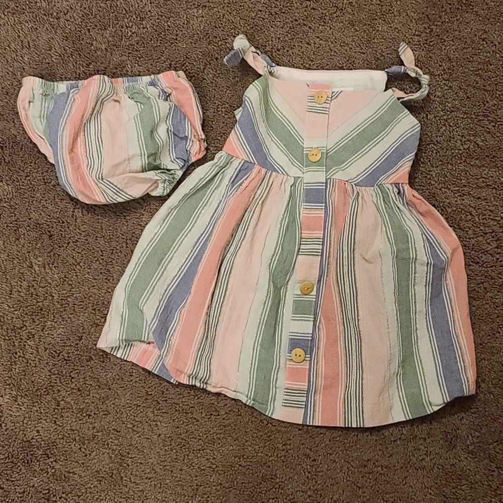 BONNIE BABY Pinstripe 2pc Dress Set